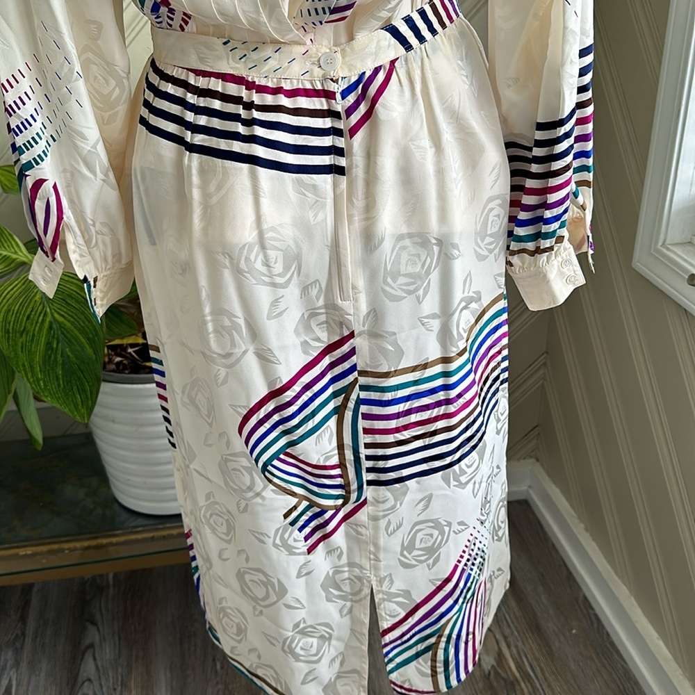 v i n t a g e... Argenti Silk Skirt and Blouse Size 12 - Picture 8 of 17
